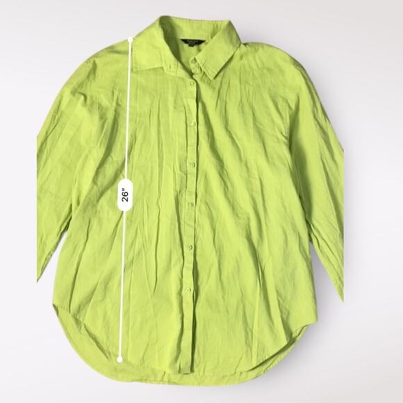 Massimo Dutti Button Up Shirt Womens Size 8 Green Casual Minimalist - Picture 3 of 9